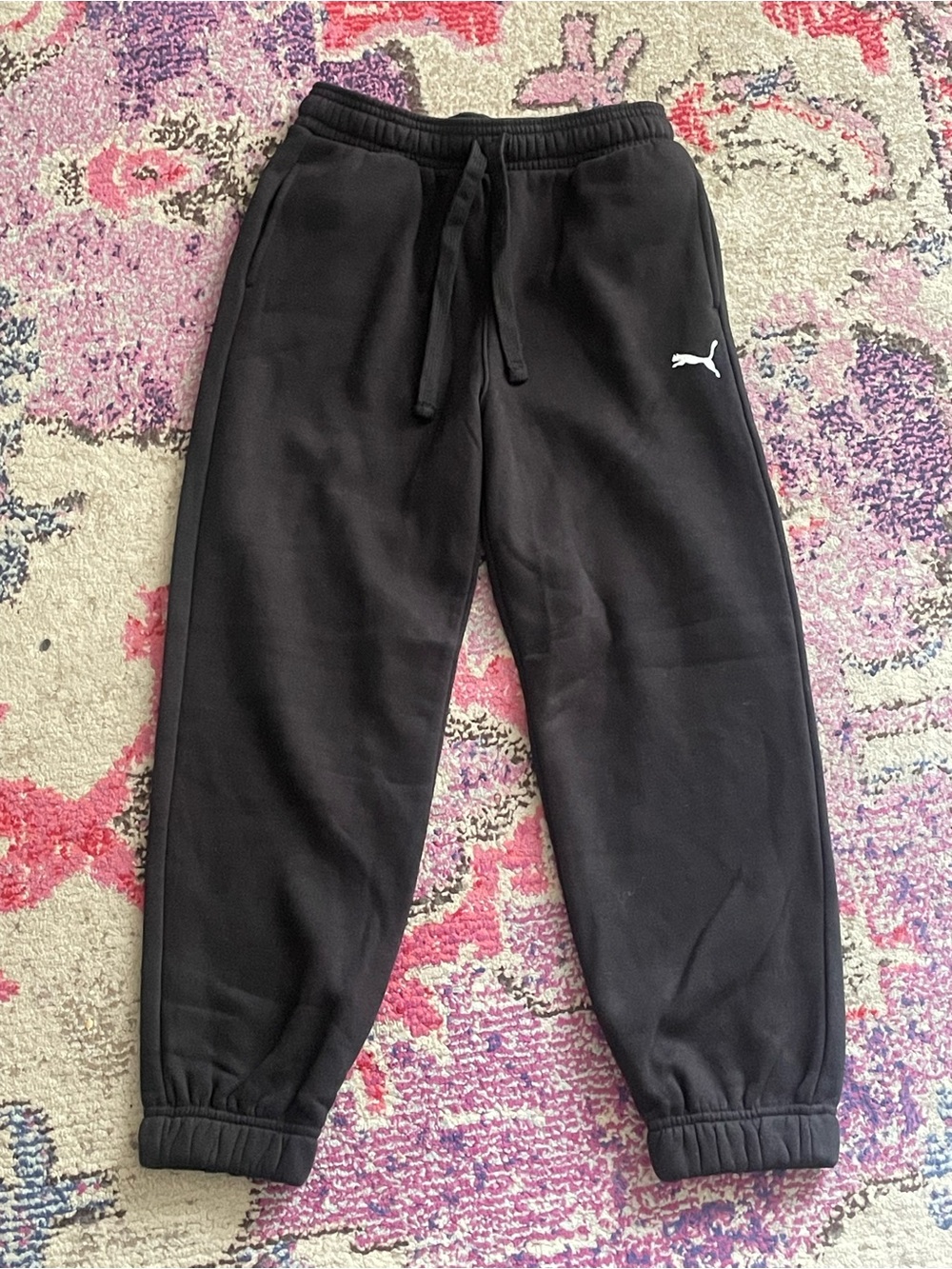Puma Kids Black Jogger Pantsu size 8